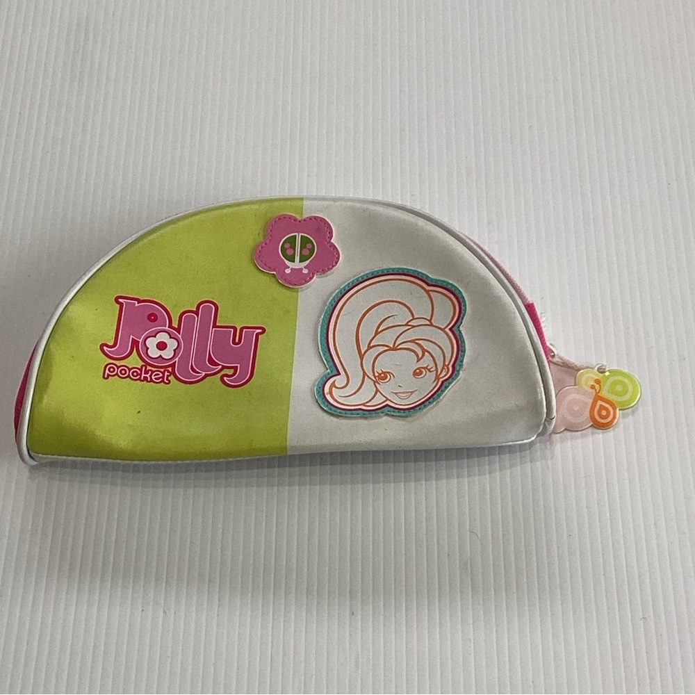 Polly Pocket Travel Storage Zipper Case Vintage 2004 White Green